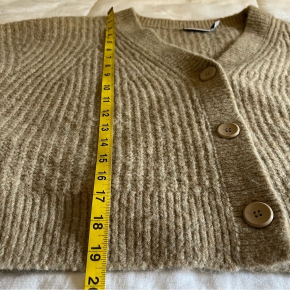 Weekday Hilevi Willow Tan Women's Sweater Cardigan S Balloon Sleeve Oversized - Picture 14 of 14